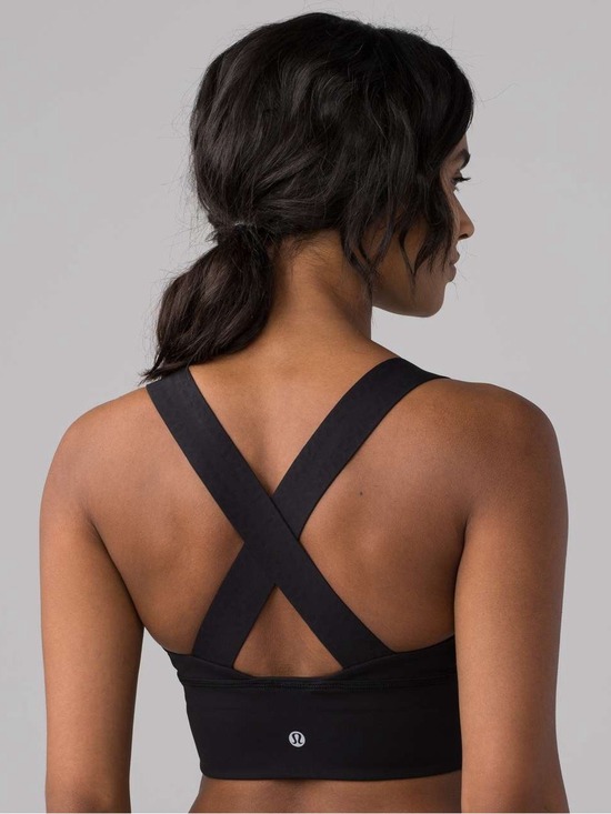 lululemon athletica Other - Lululemon Hold Your Form Bra Black High Support Longline Cross Back Size 4